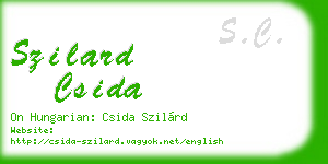 szilard csida business card
